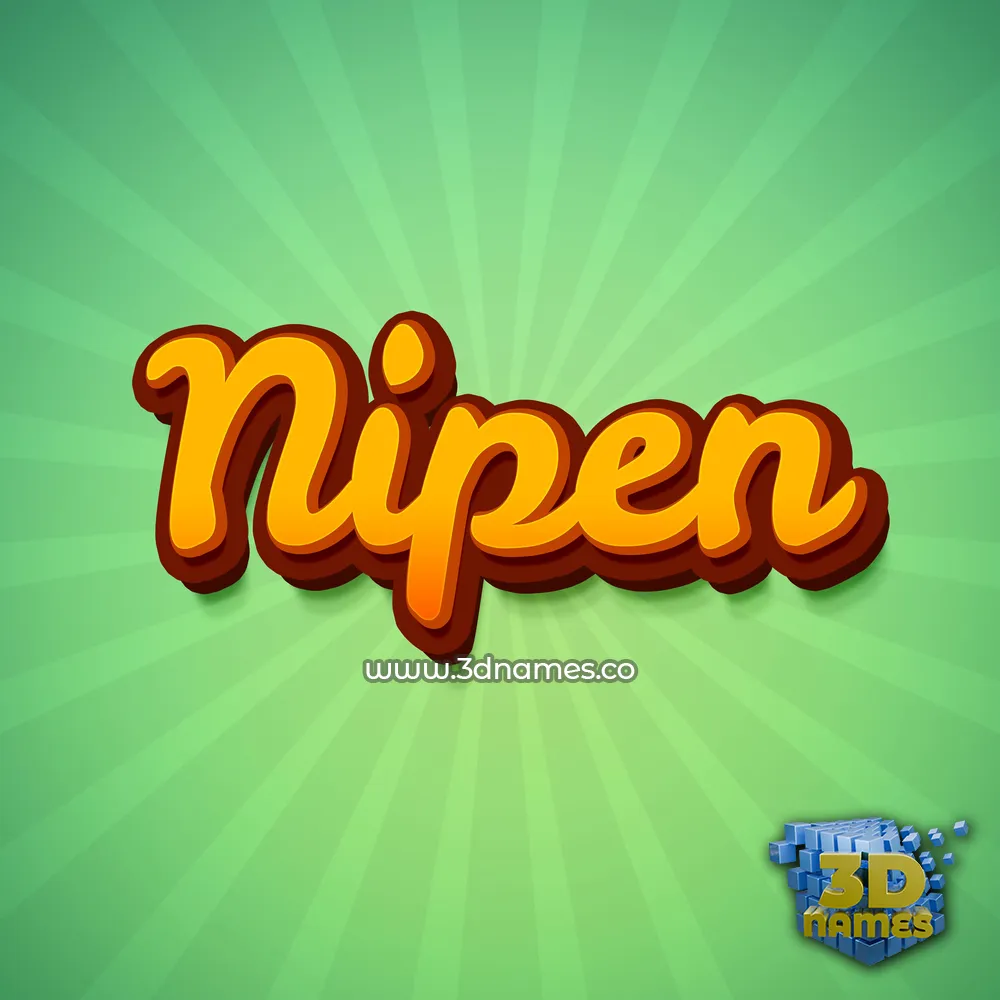 nipen in Green Rays style - 3D name wallpaper
