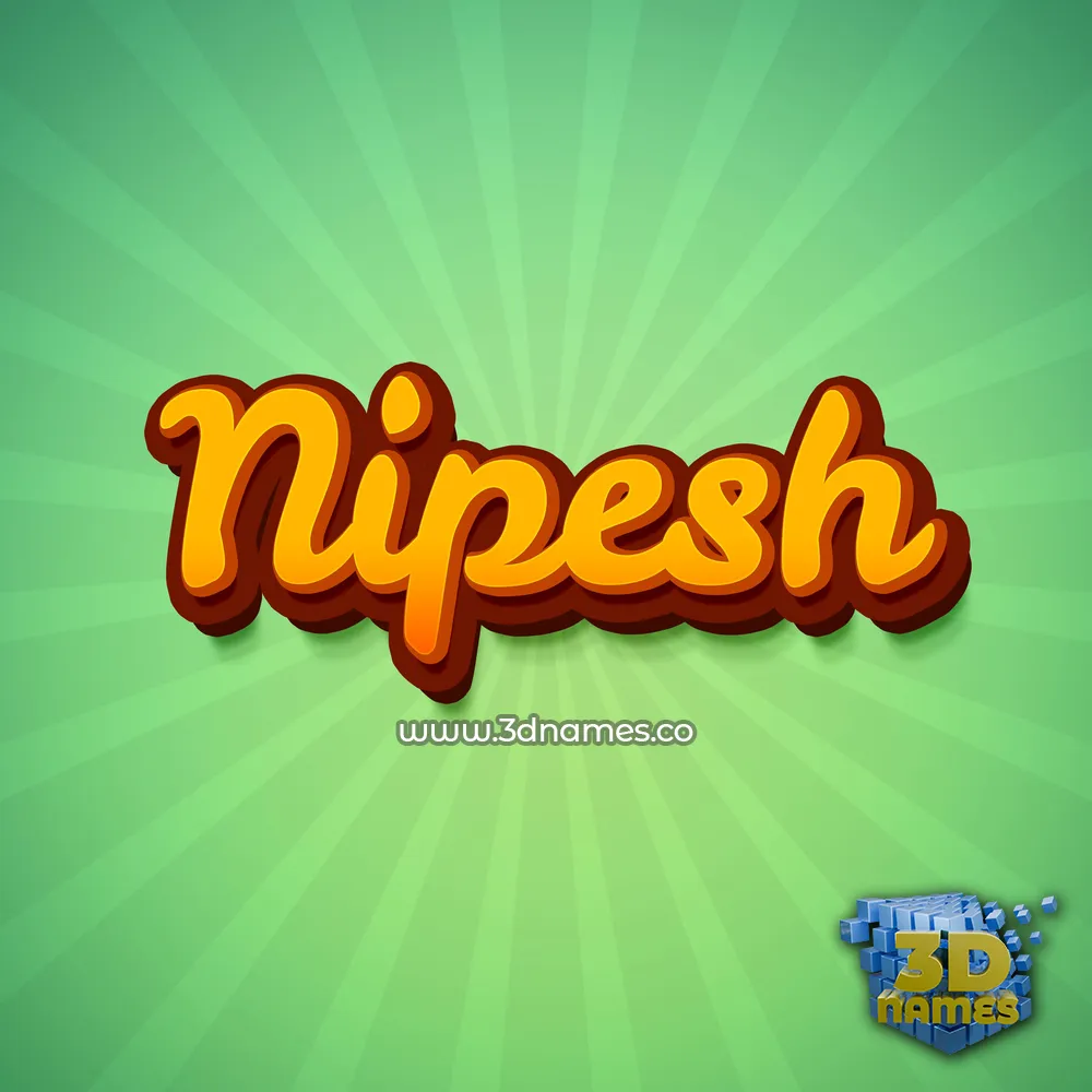 nipesh in Green Rays style - 3D name wallpaper