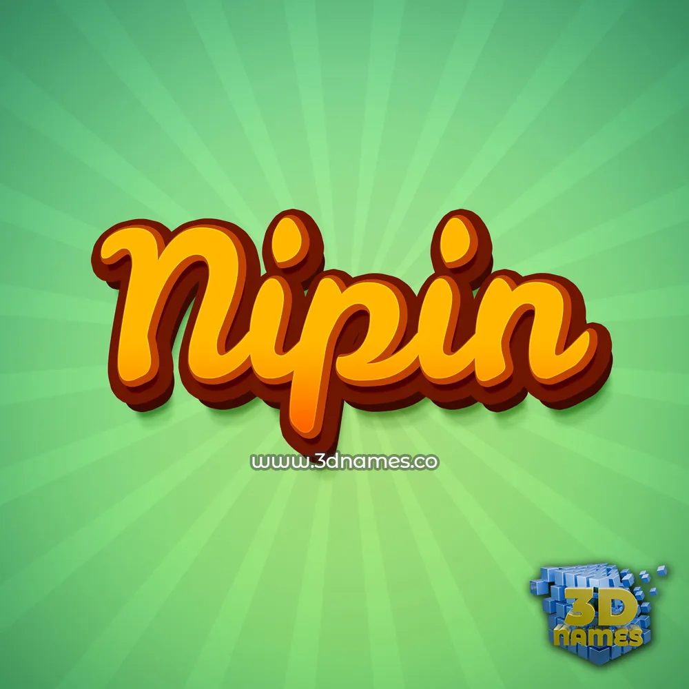 nipin in Green Rays style - 3D name wallpaper