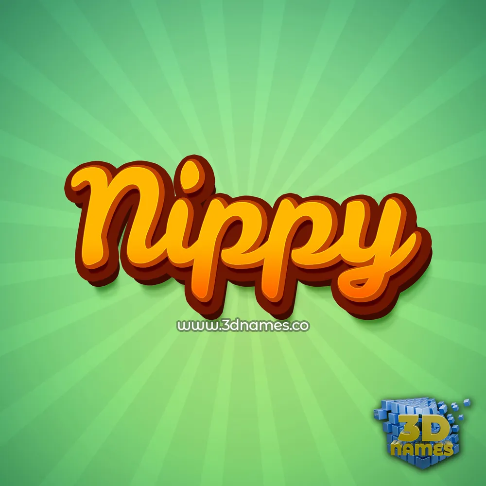 nippy in Green Rays style - 3D name wallpaper