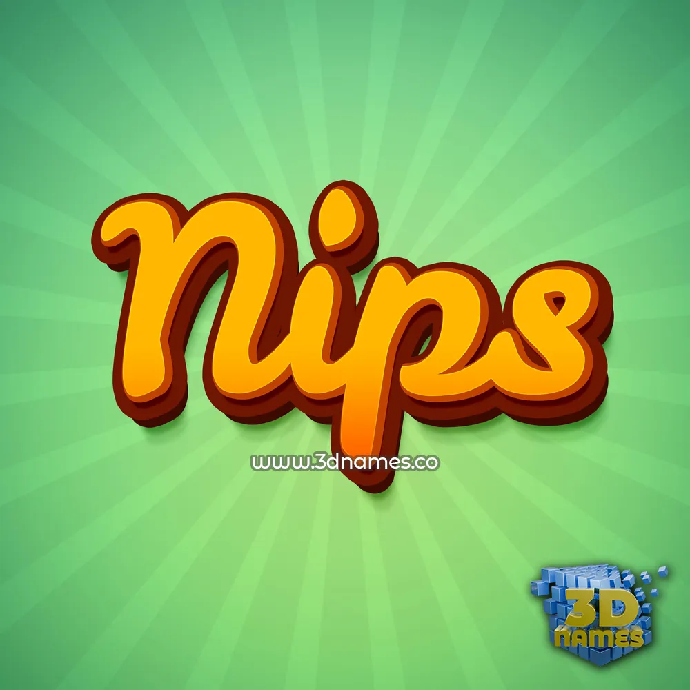 nips in Green Rays style - 3D name wallpaper
