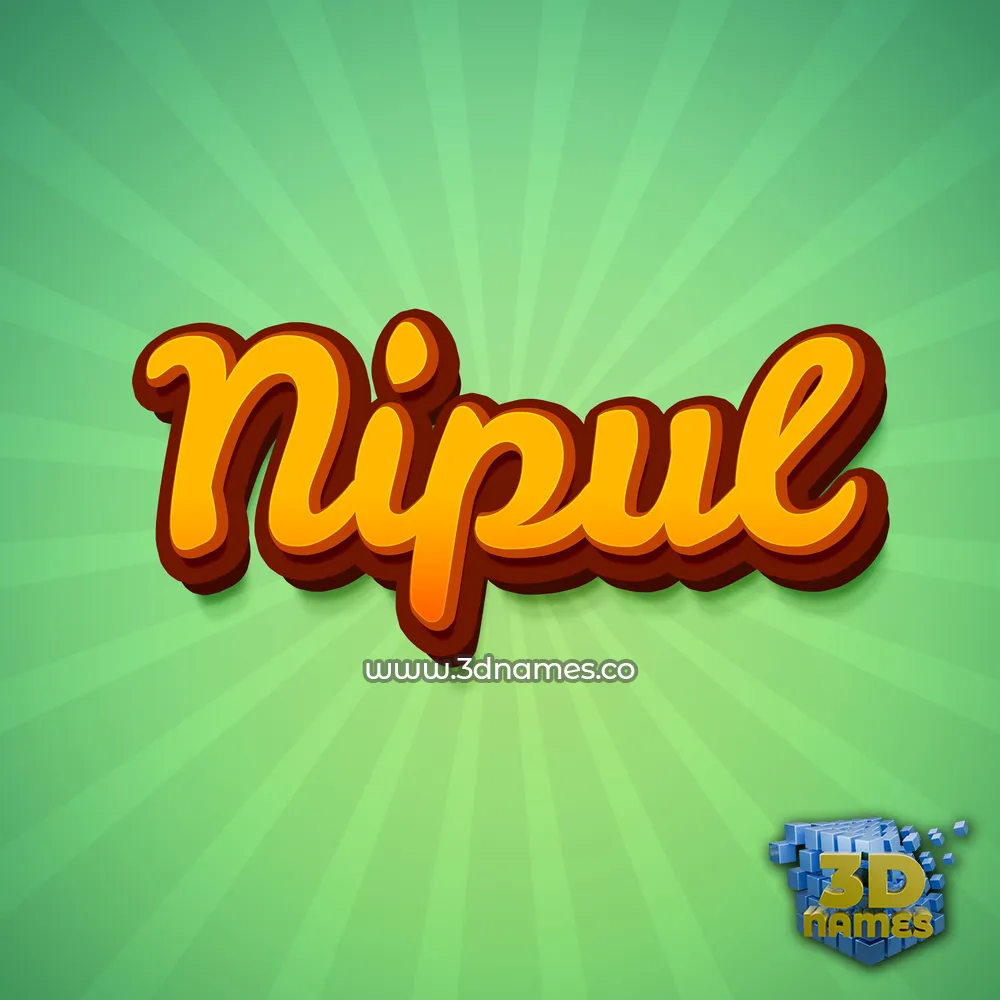 nipul in Green Rays style - 3D name wallpaper