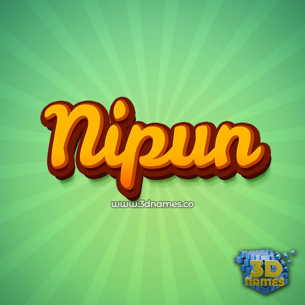 nipun in Green Rays style - 3D name wallpaper