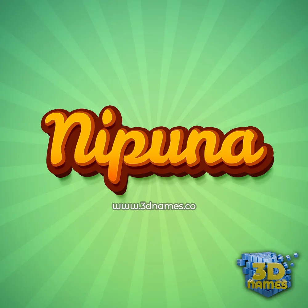 nipuna in Green Rays style - 3D name wallpaper