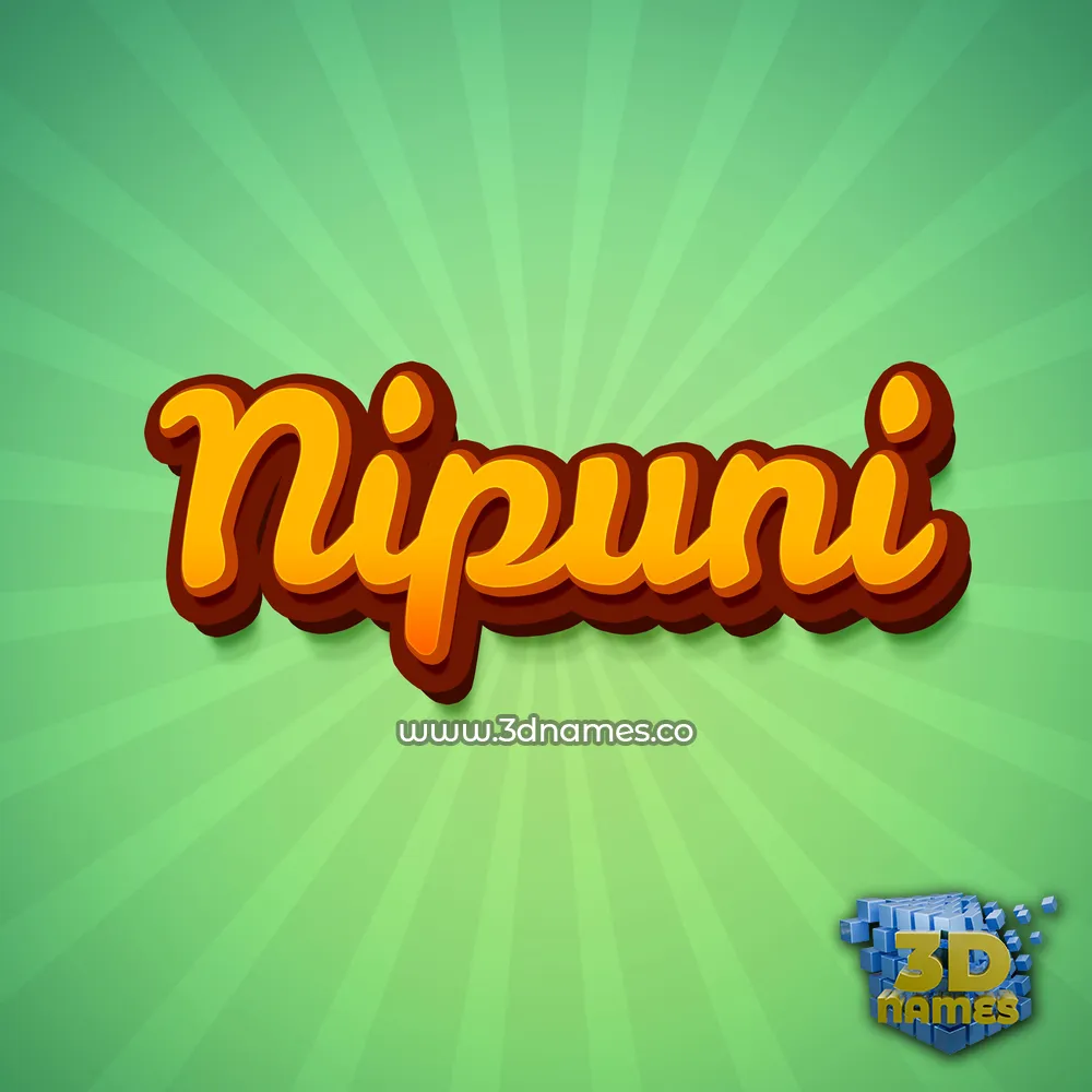 nipuni in Green Rays style - 3D name wallpaper