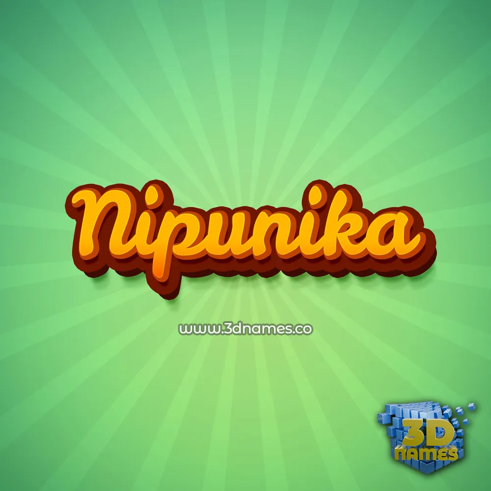 nipunika in Green Rays style - 3D name wallpaper