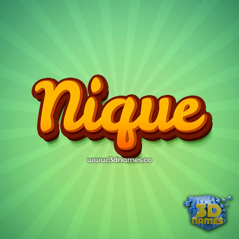 nique in Green Rays style - 3D name wallpaper