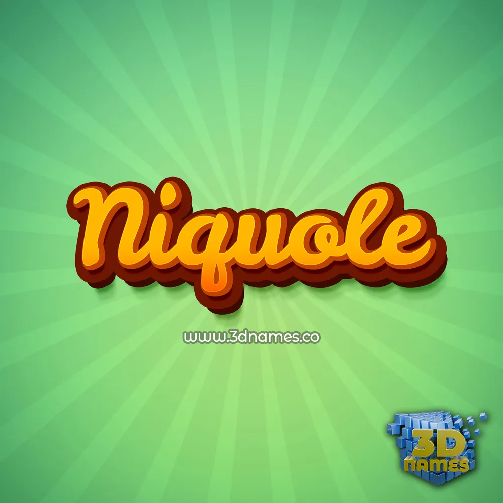 niquole in Green Rays style - 3D name wallpaper