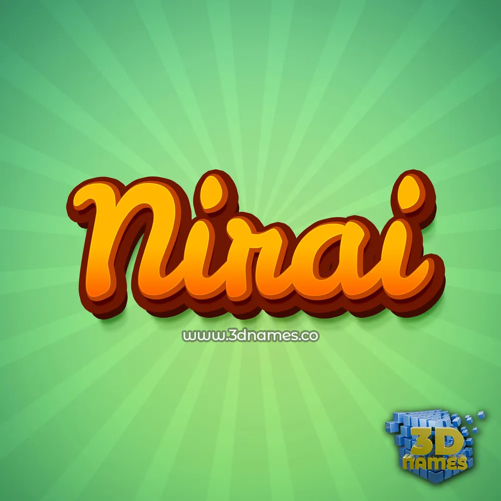nirai in Green Rays style - 3D name wallpaper