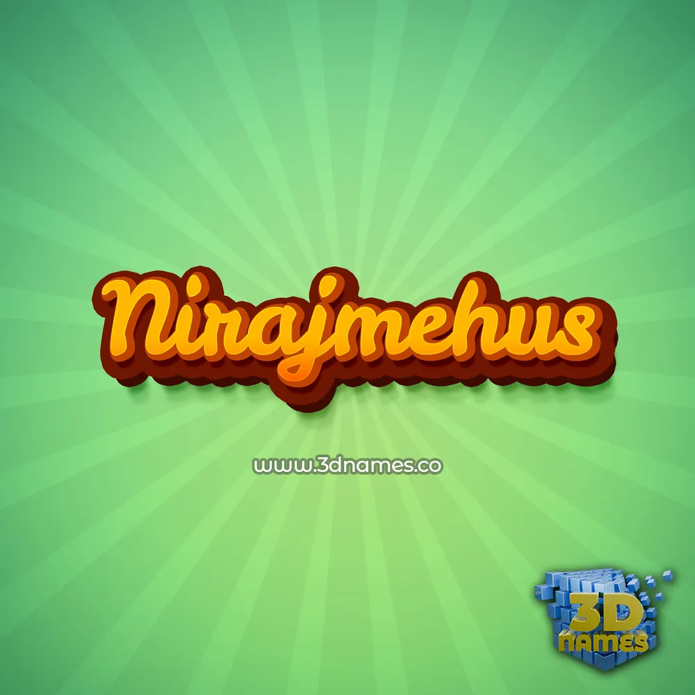 nirajmehus in Green Rays style - 3D name wallpaper