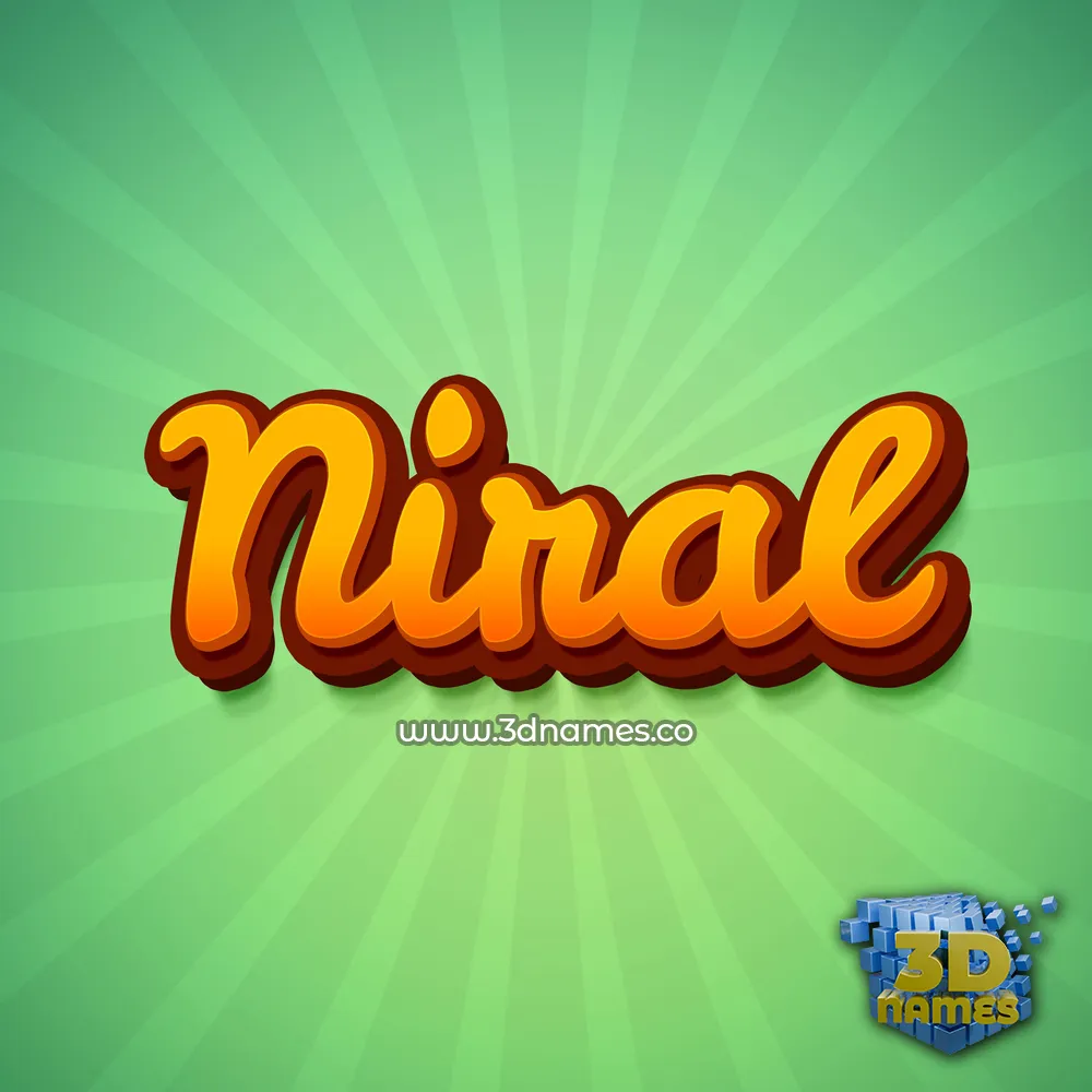 niral in Green Rays style - 3D name wallpaper