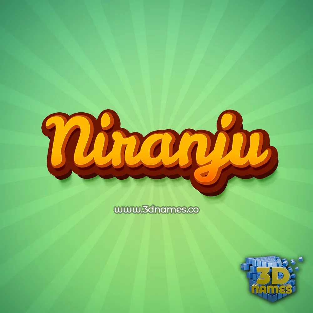 niranju in Green Rays style - 3D name wallpaper