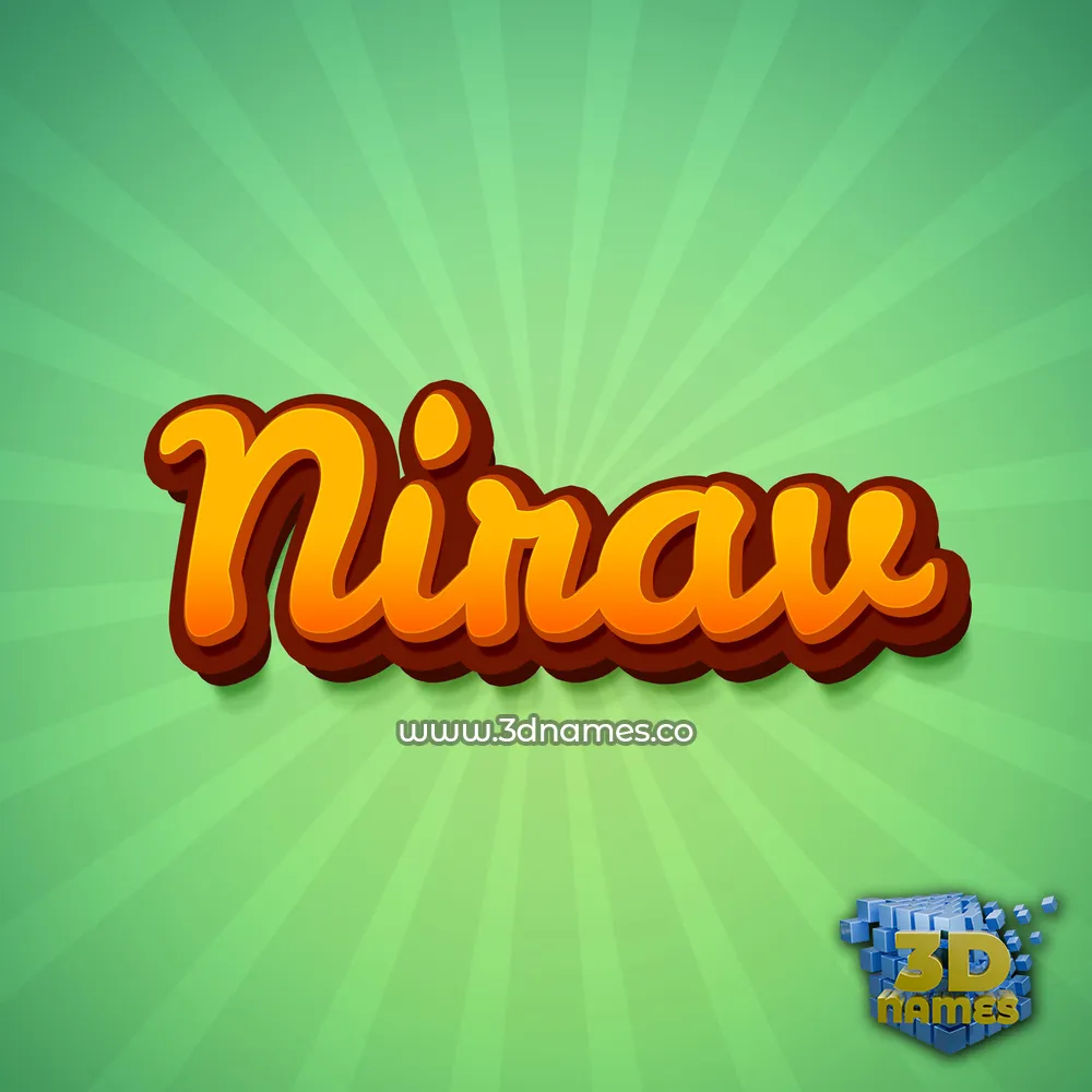 nirav in Green Rays style - 3D name wallpaper