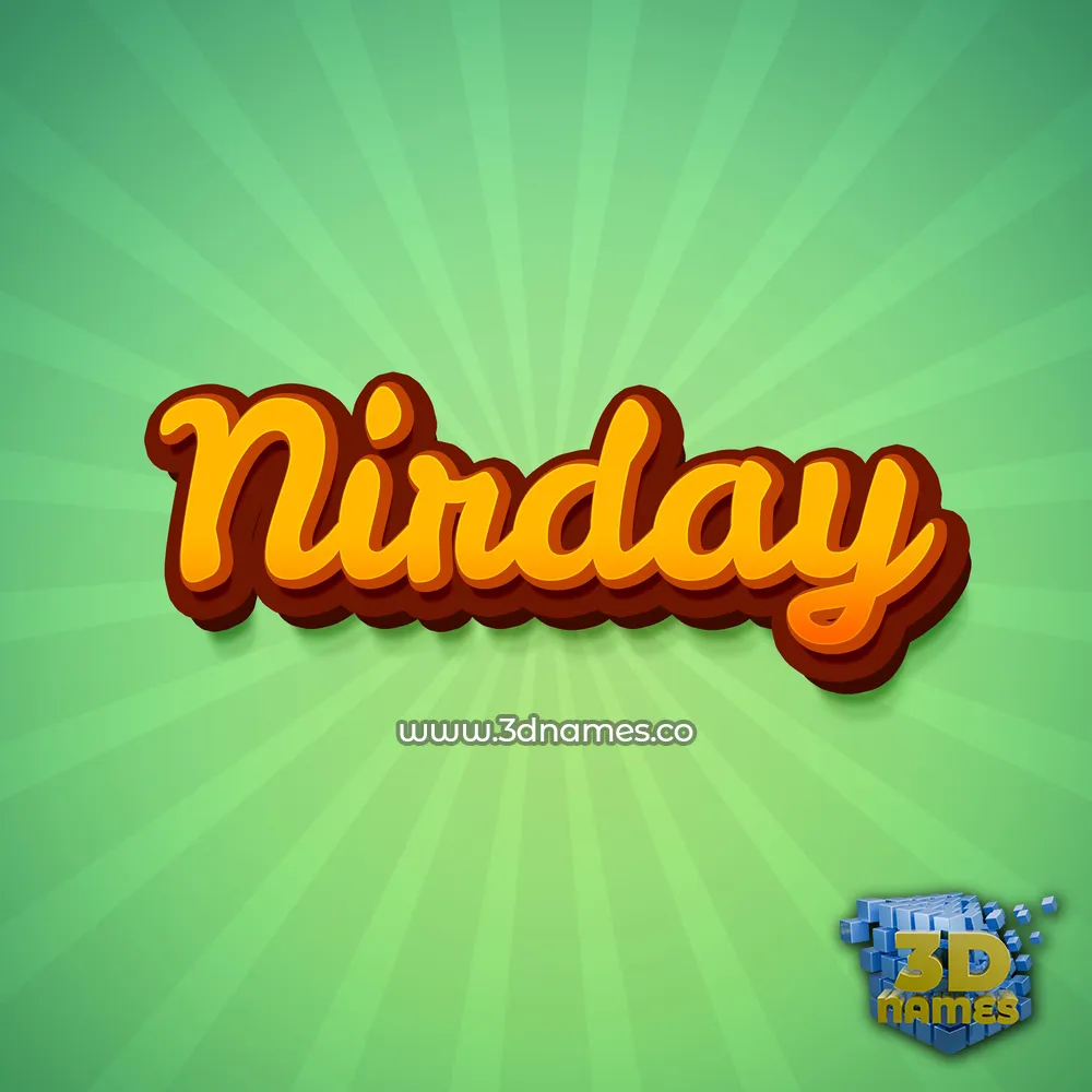 nirday in Green Rays style - 3D name wallpaper