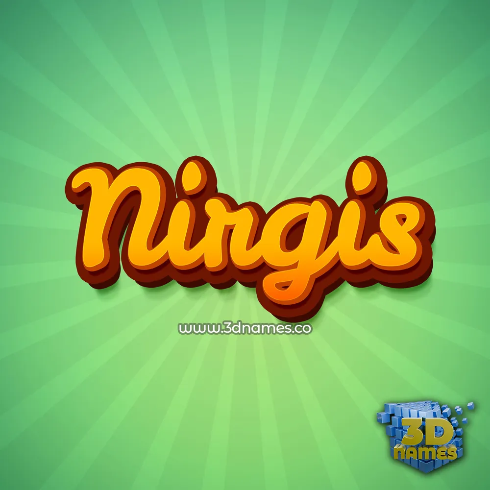 nirgis in Green Rays style - 3D name wallpaper