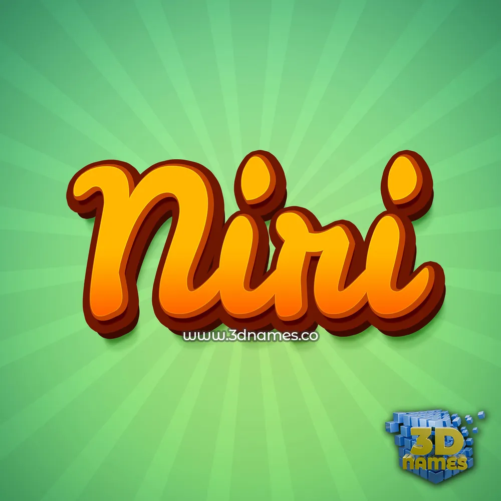 niri in Green Rays style - 3D name wallpaper