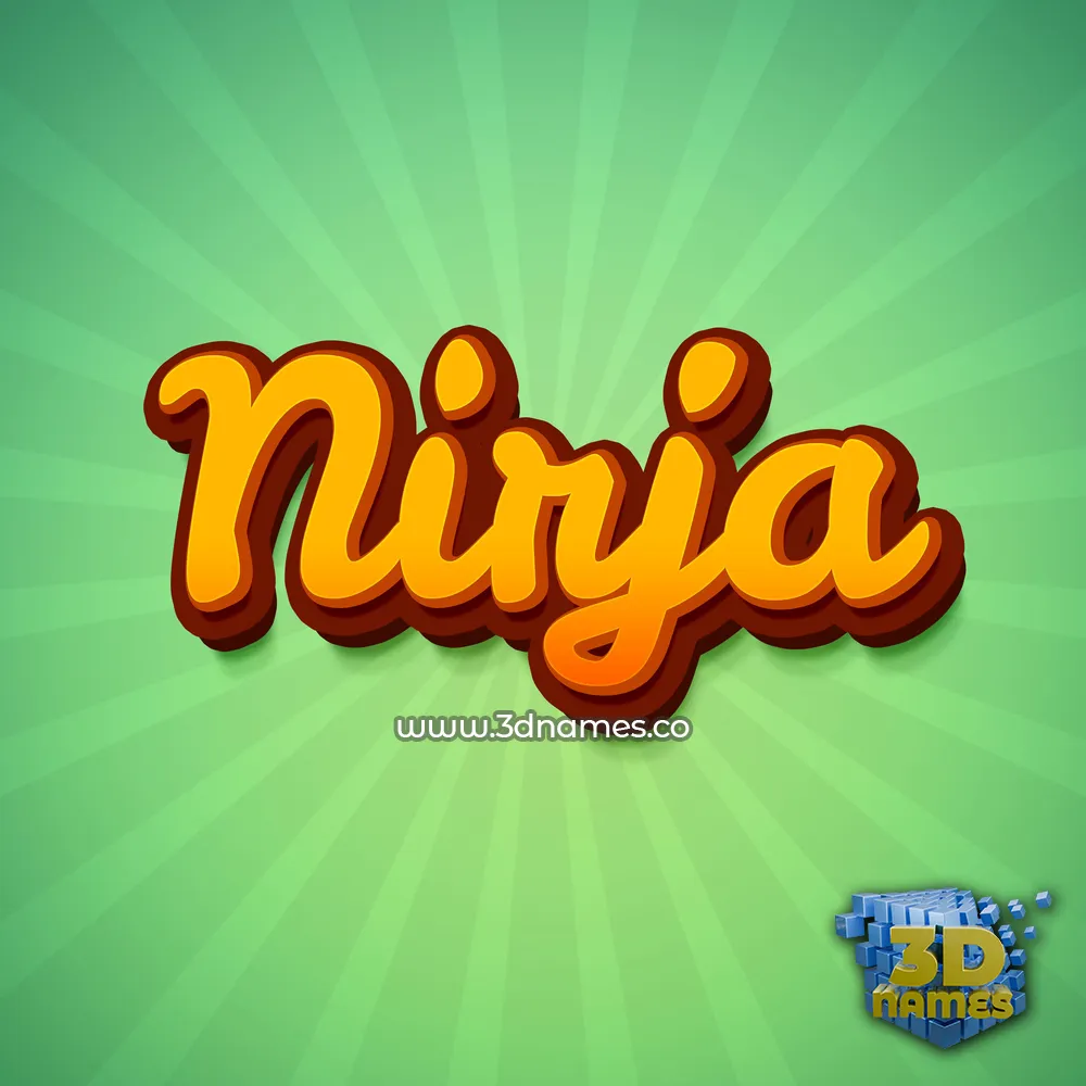nirja in Green Rays style - 3D name wallpaper
