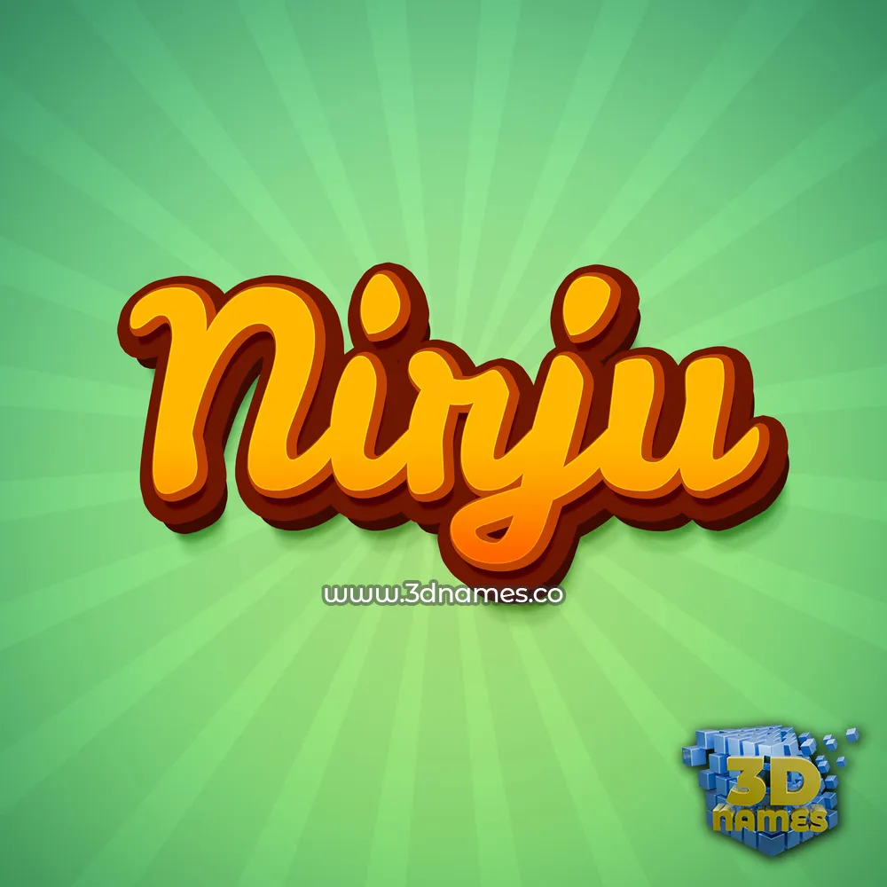 nirju in Green Rays style - 3D name wallpaper