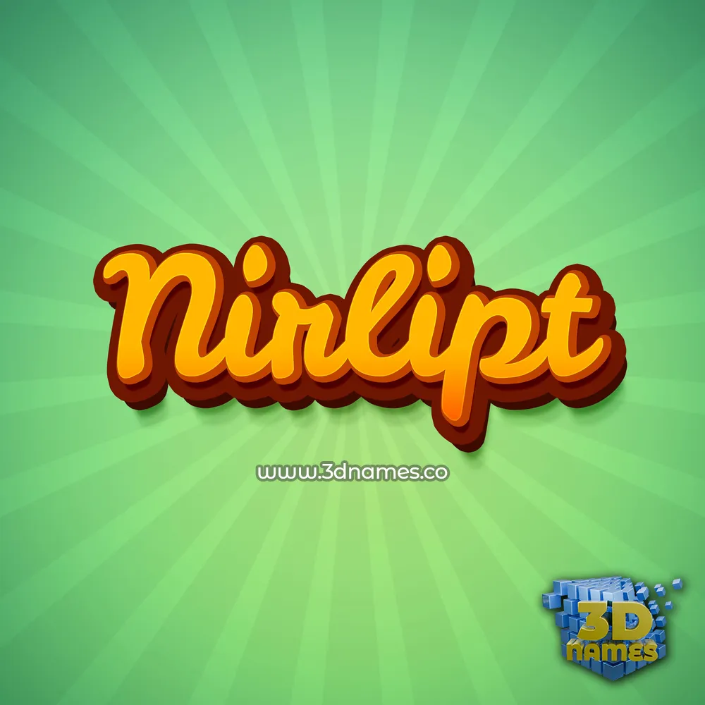 nirlipt in Green Rays style - 3D name wallpaper