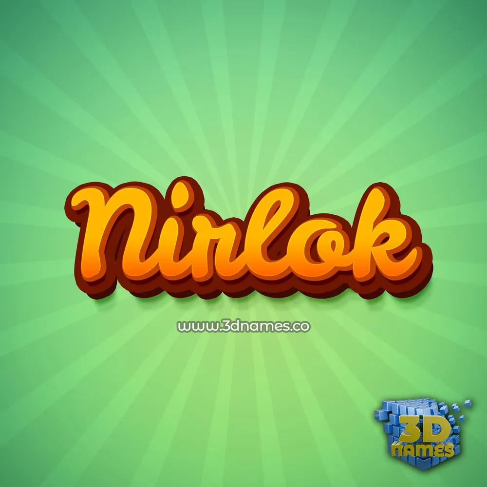 nirlok in Green Rays style - 3D name wallpaper