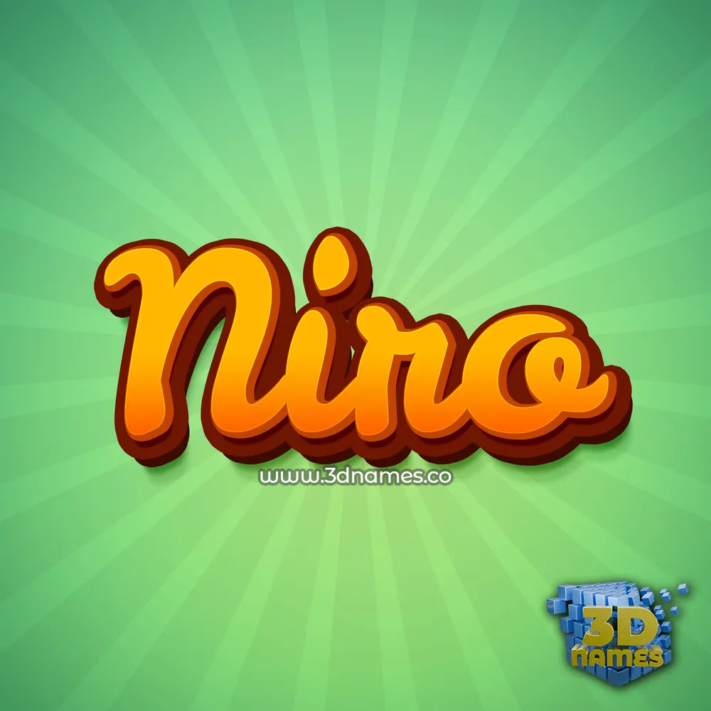 niro in Green Rays style - 3D name wallpaper