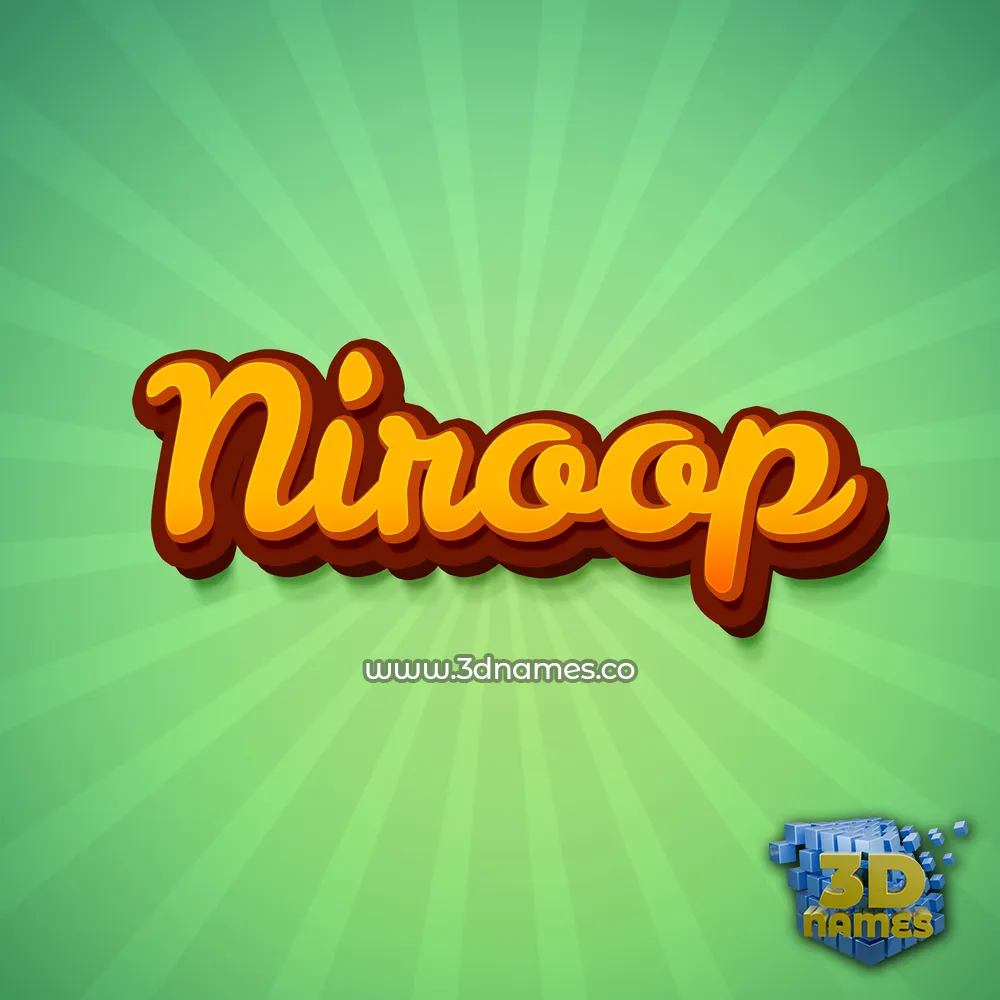 niroop in Green Rays style - 3D name wallpaper