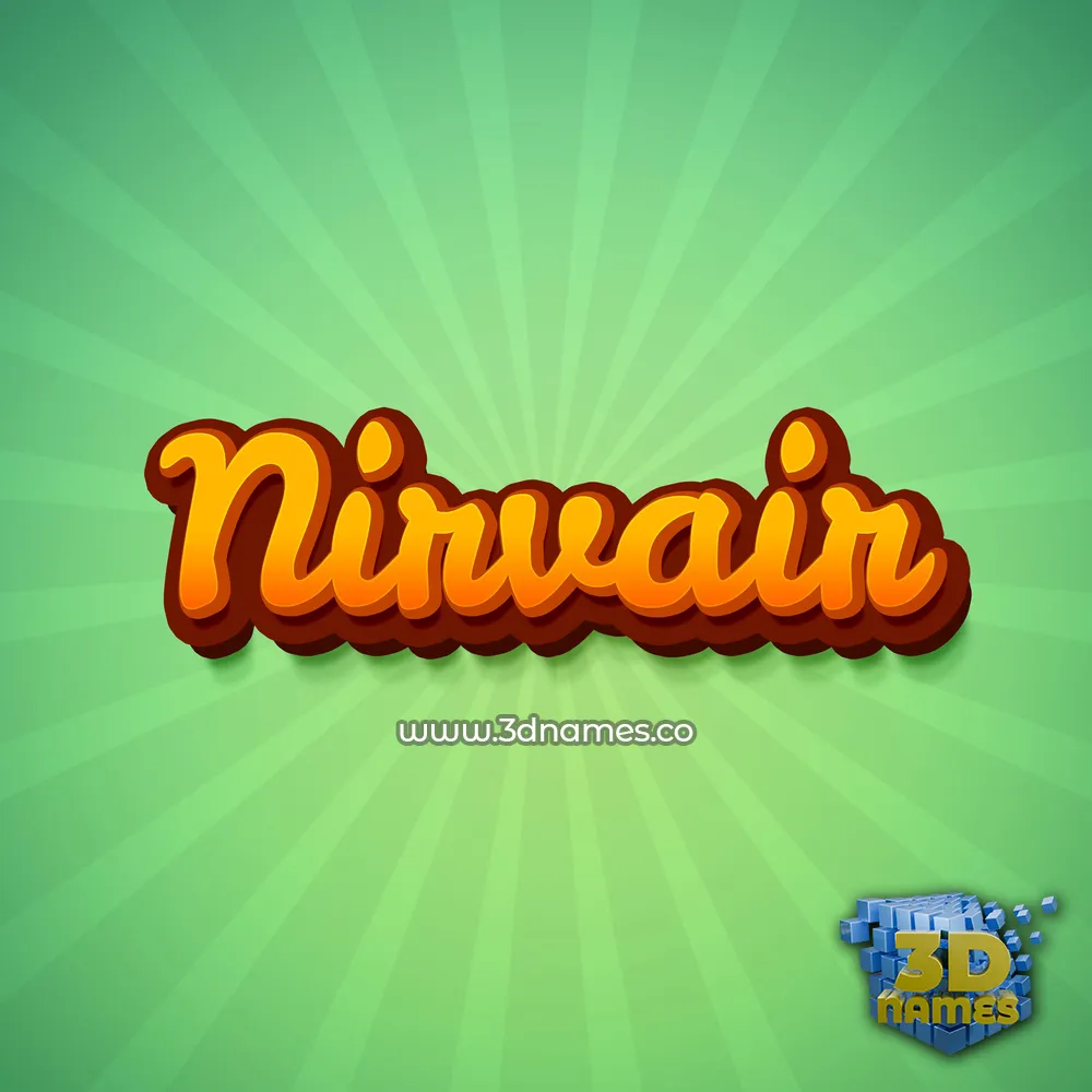 nirvair in Green Rays style - 3D name wallpaper
