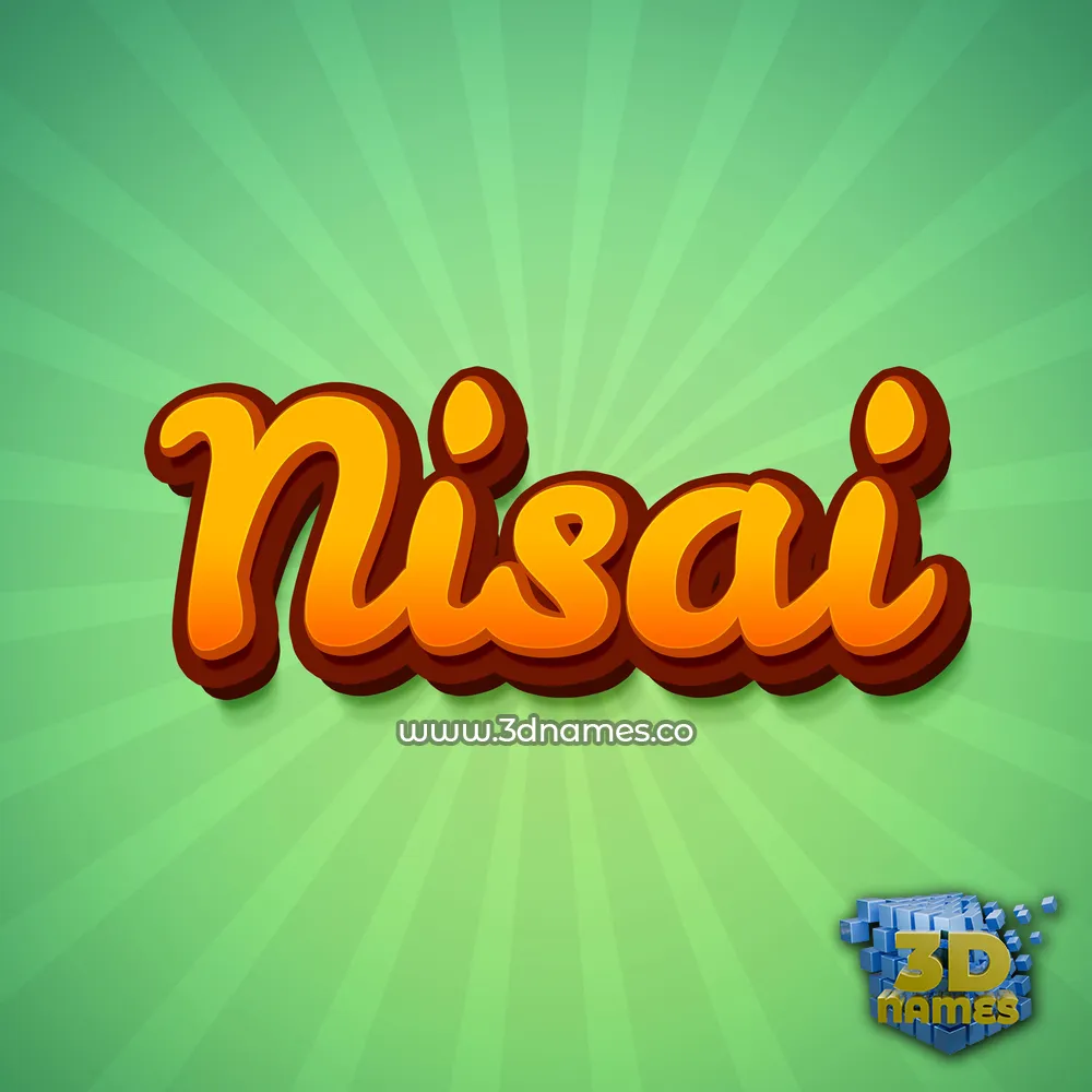 nisai in Green Rays style - 3D name wallpaper