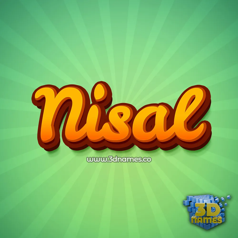 nisal in Green Rays style - 3D name wallpaper