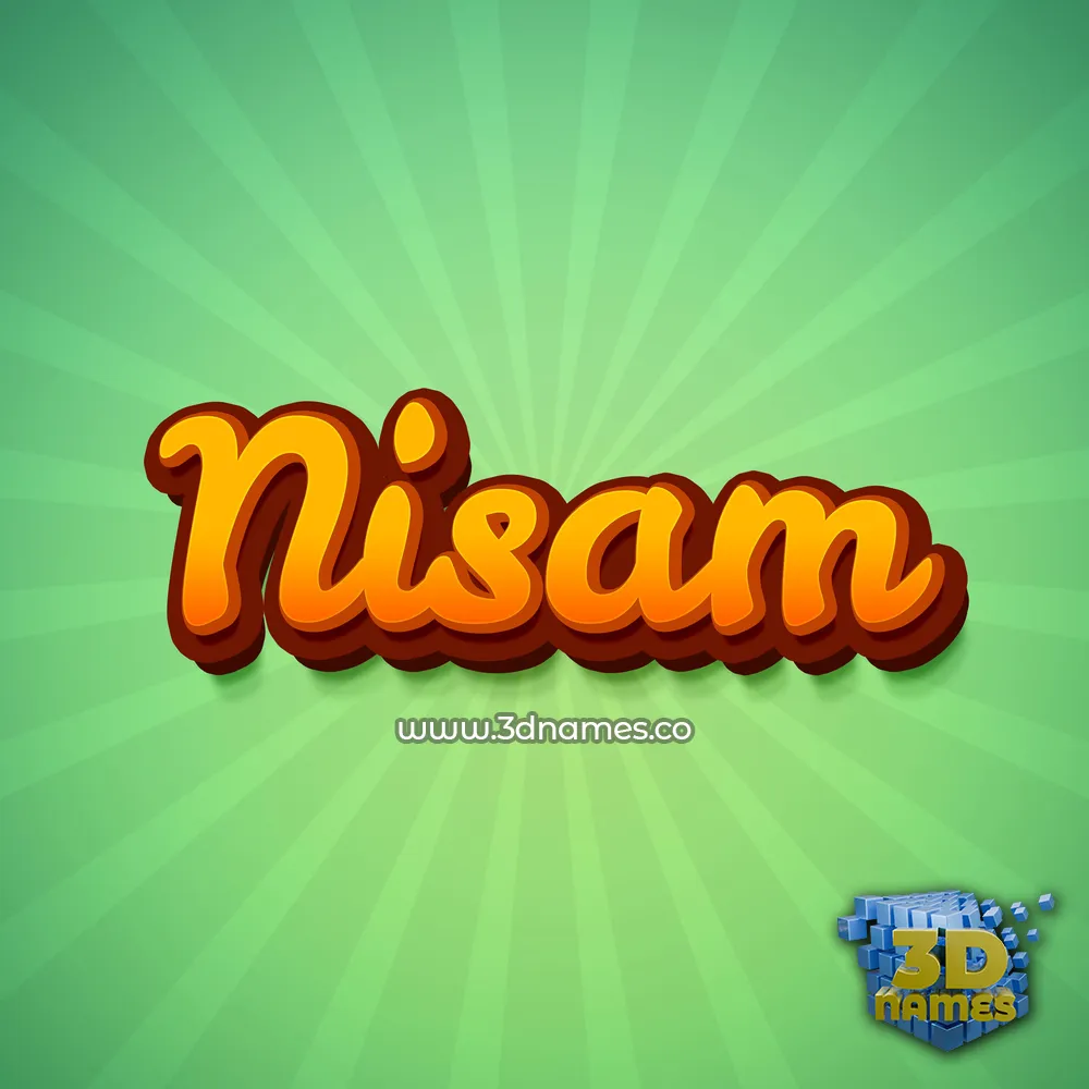 nisam in Green Rays style - 3D name wallpaper