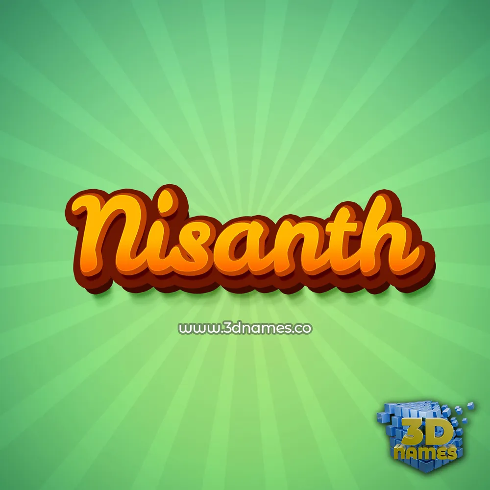 nisanth in Green Rays style - 3D name wallpaper