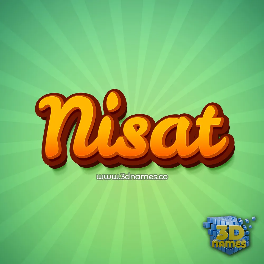 nisat in Green Rays style - 3D name wallpaper