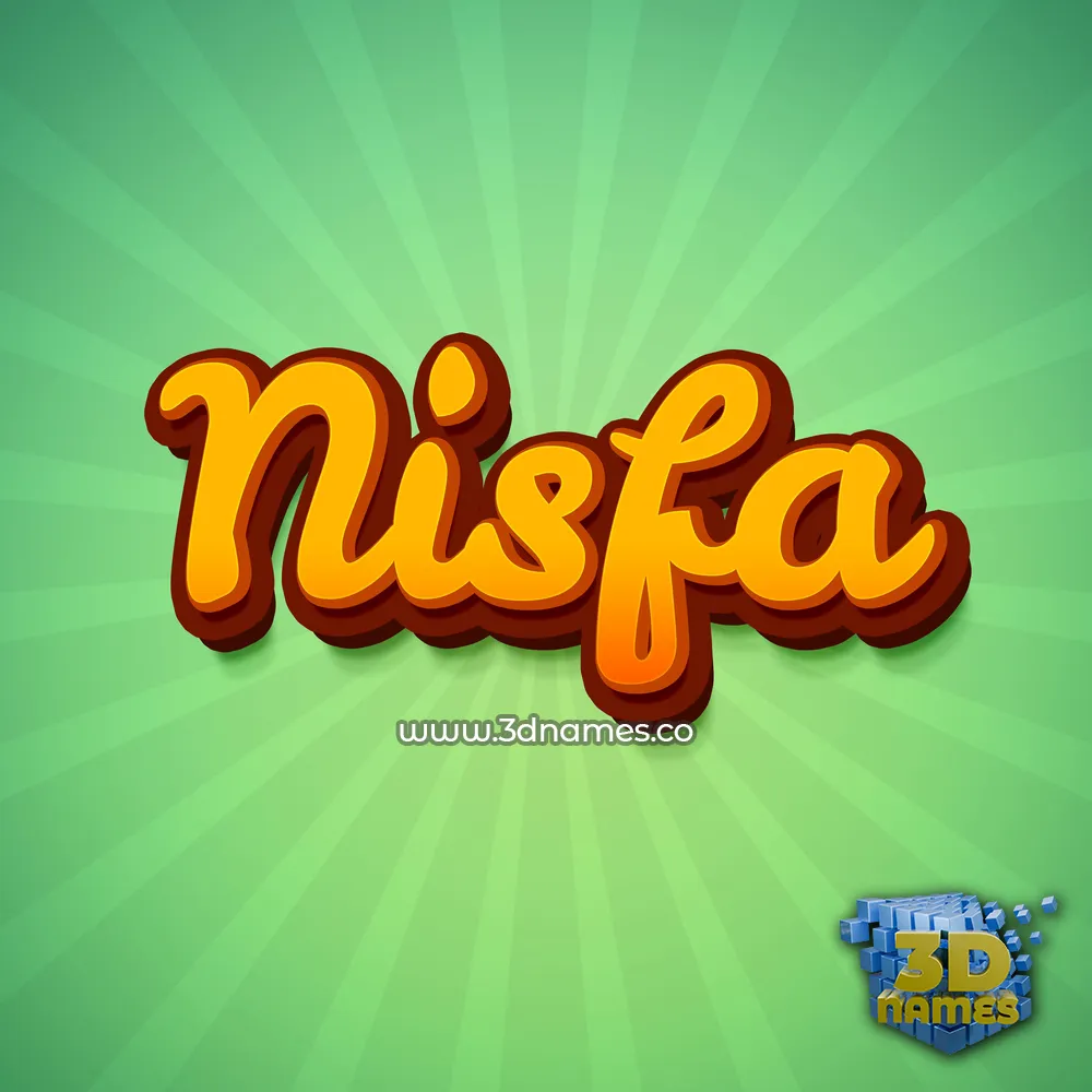 nisfa in Green Rays style - 3D name wallpaper