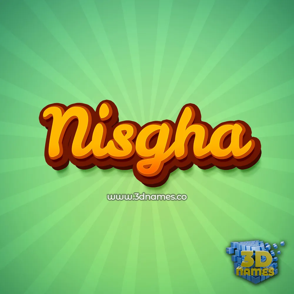 nisgha in Green Rays style - 3D name wallpaper