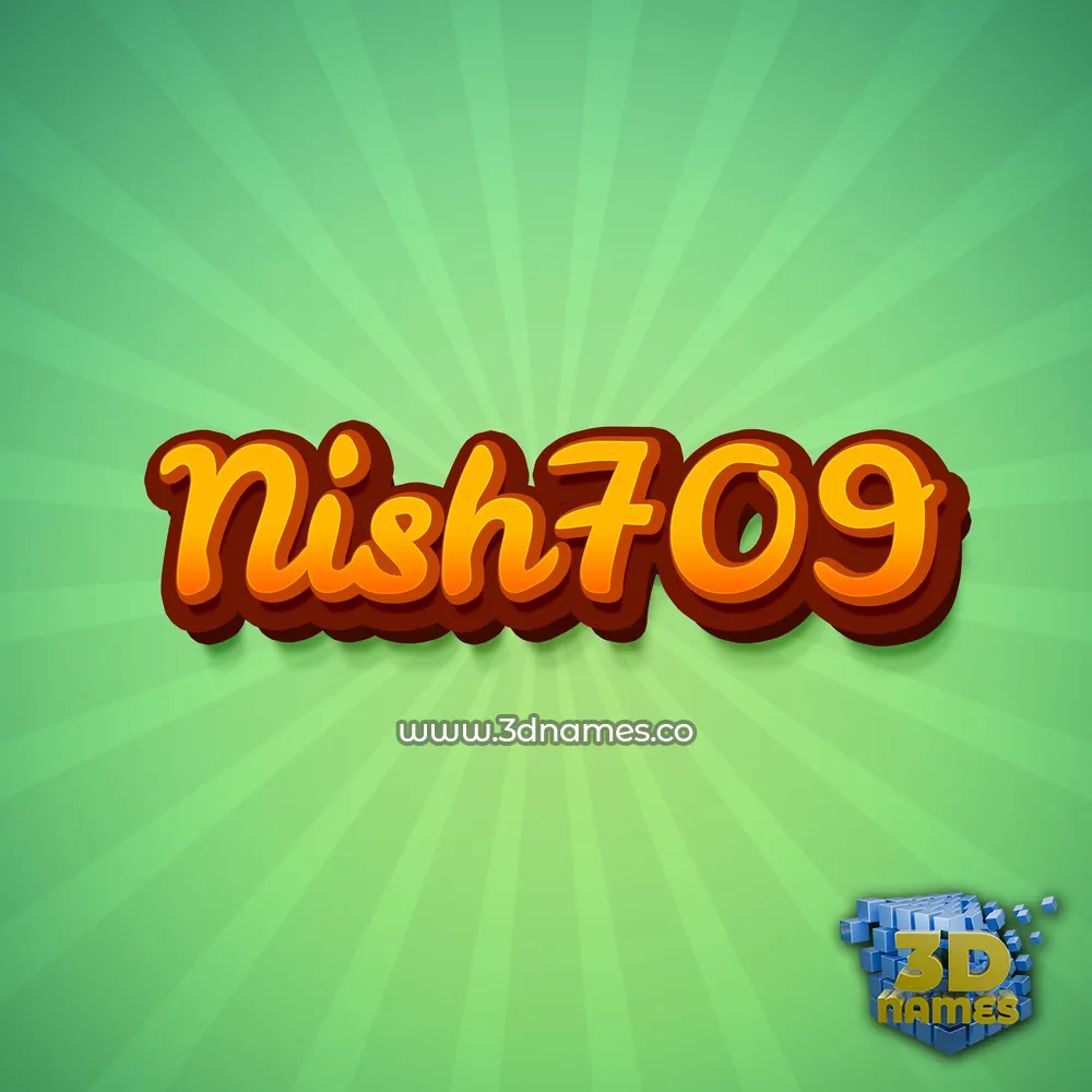 nish709 in Green Rays style - 3D name wallpaper