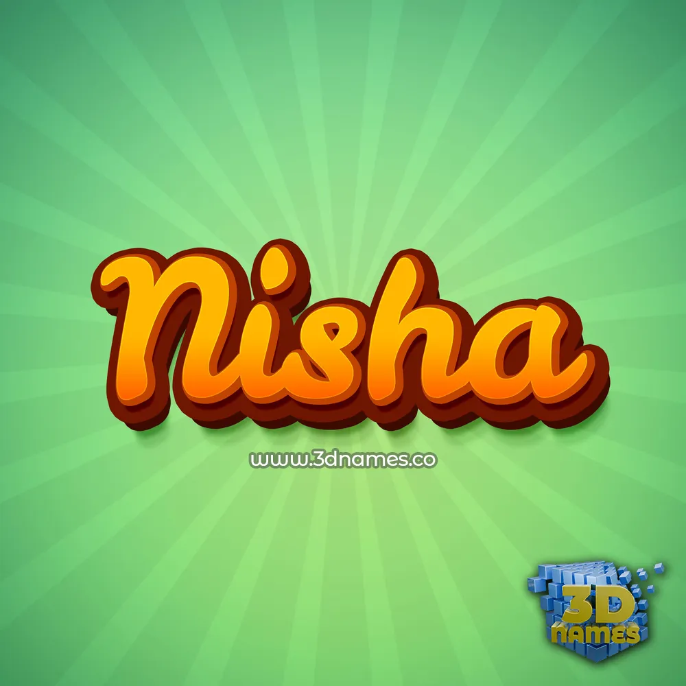 nisha in Green Rays style - 3D name wallpaper