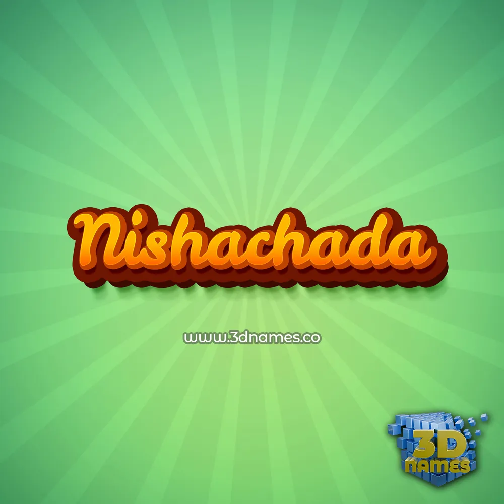 nishachada in Green Rays style - 3D name wallpaper