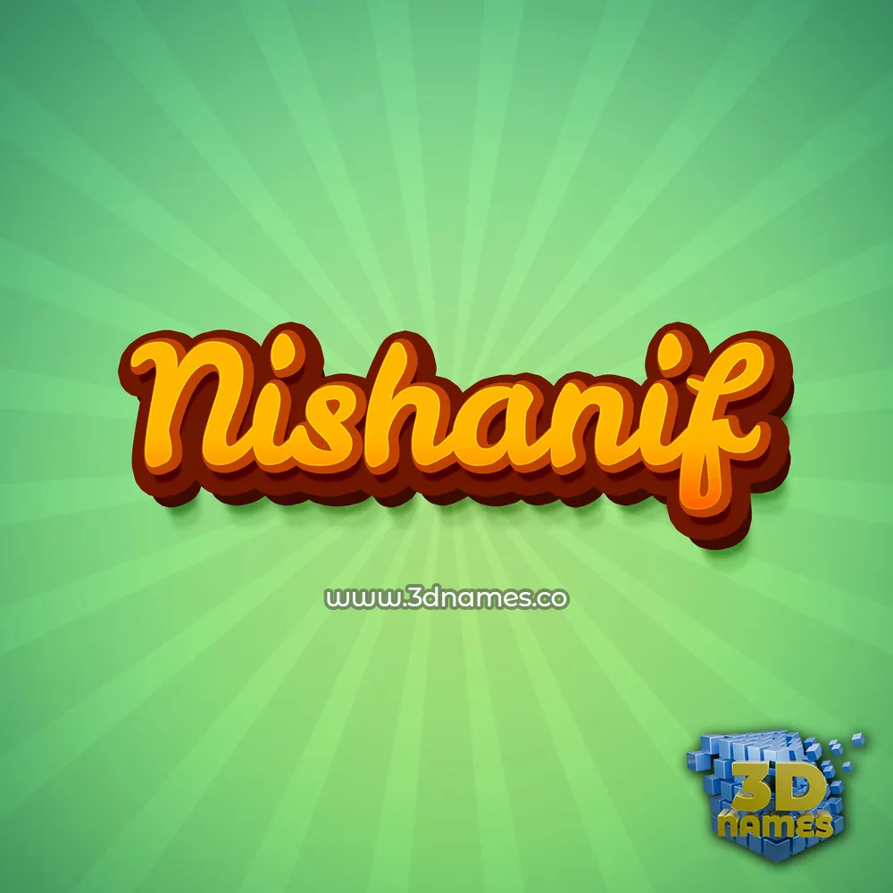nishanif in Green Rays style - 3D name wallpaper