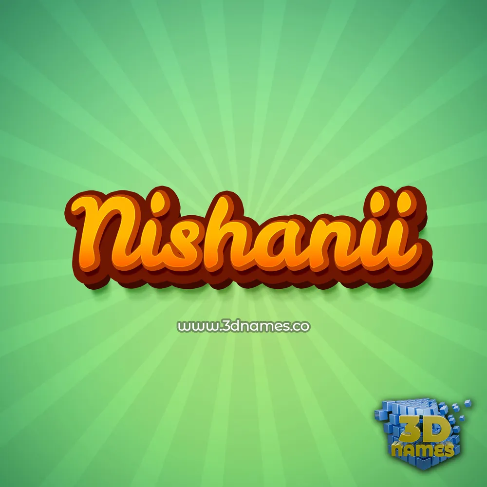 nishanii in Green Rays style - 3D name wallpaper