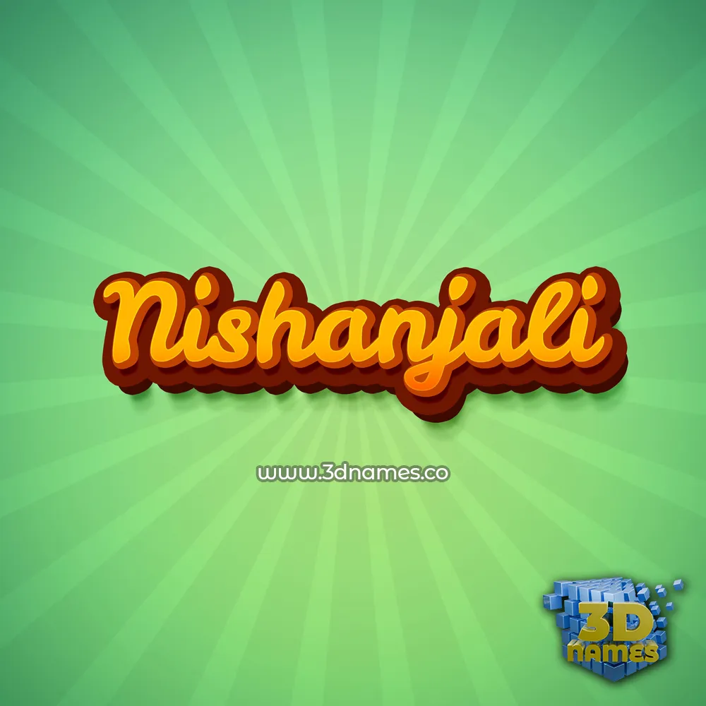 nishanjali in Green Rays style - 3D name wallpaper