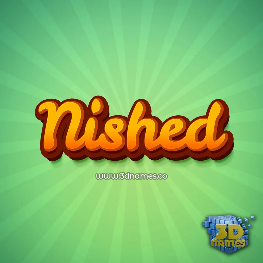 nished in Green Rays style - 3D name wallpaper