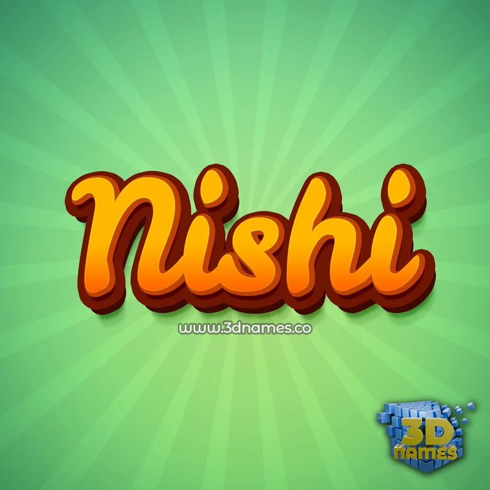 nishi in Green Rays style - 3D name wallpaper