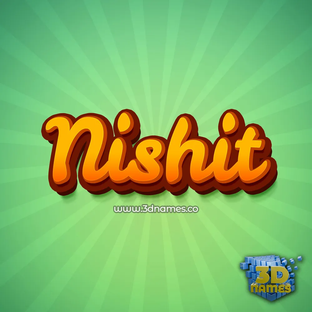 nishit in Green Rays style - 3D name wallpaper
