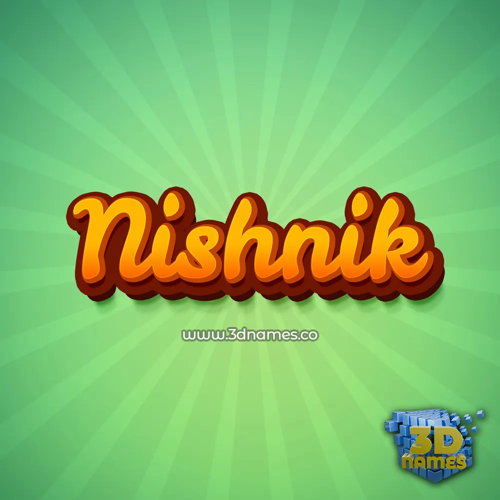 nishnik in Green Rays style - 3D name wallpaper