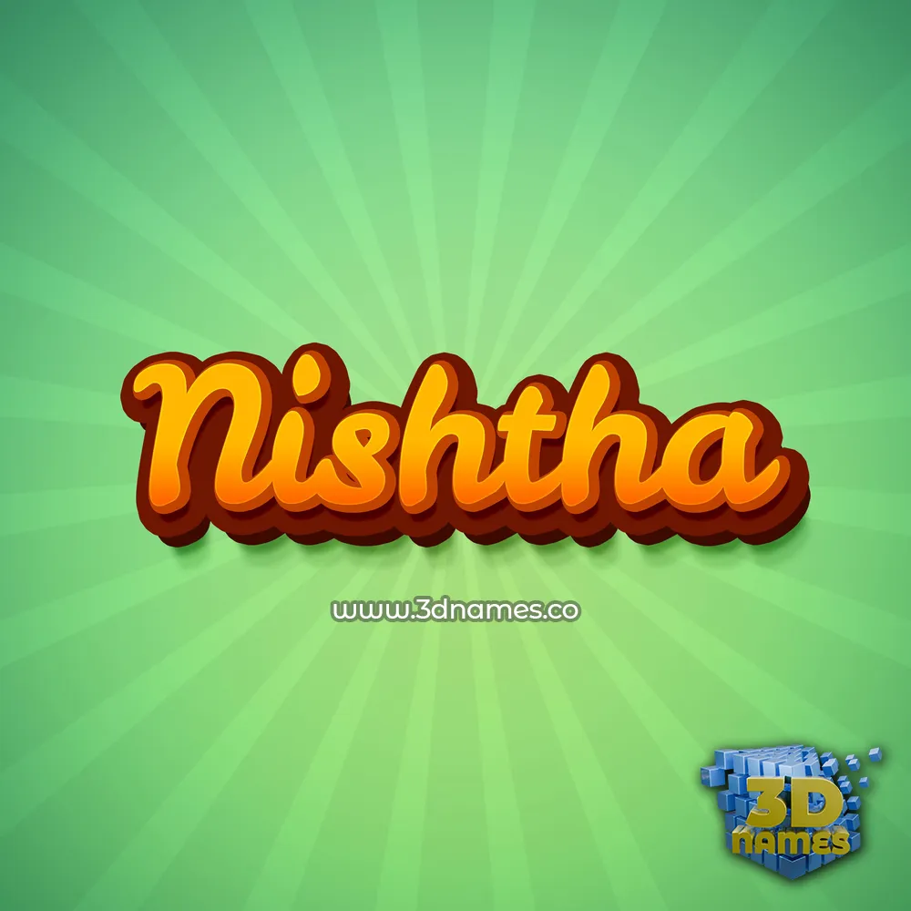 nishtha in Green Rays style - 3D name wallpaper