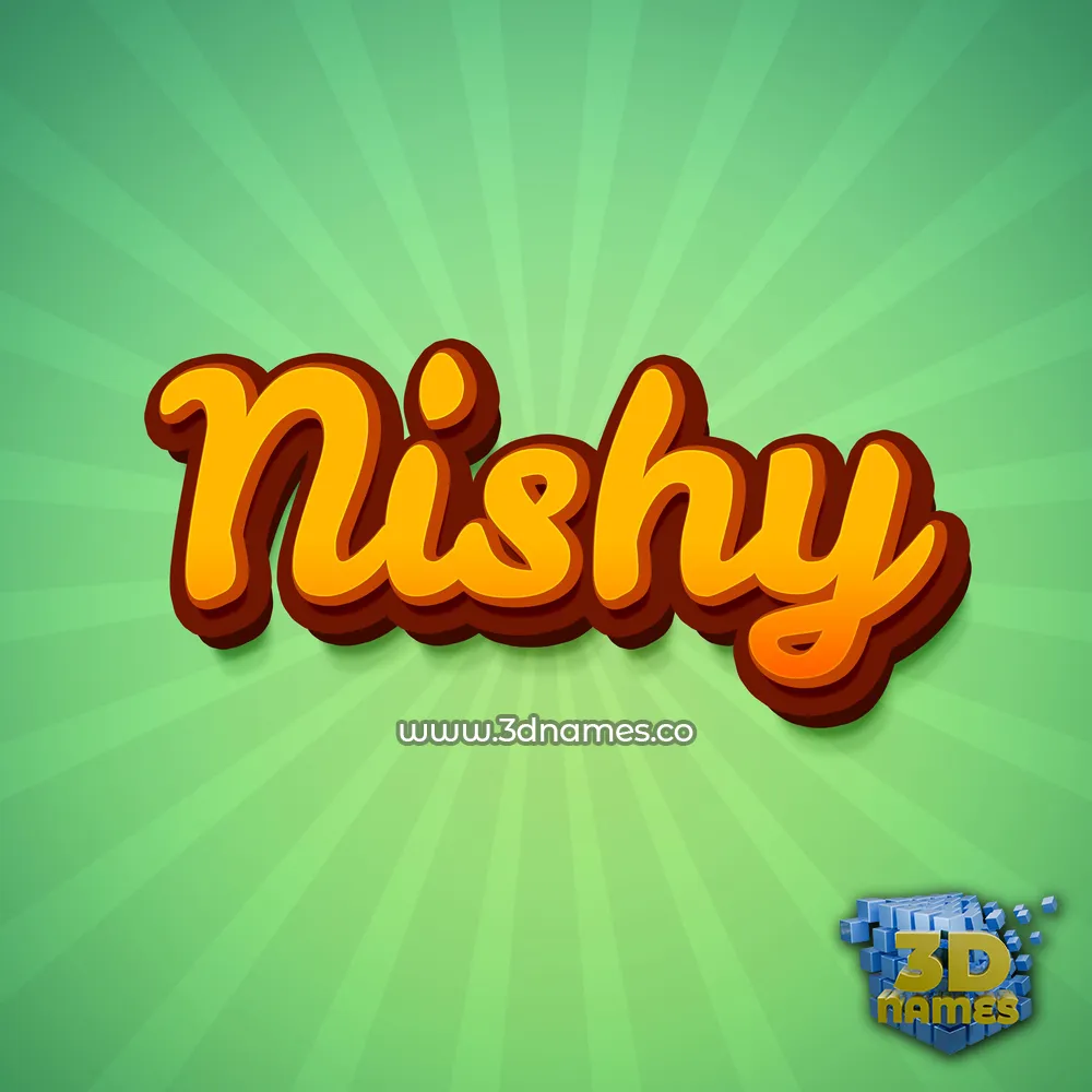 nishy in Green Rays style - 3D name wallpaper
