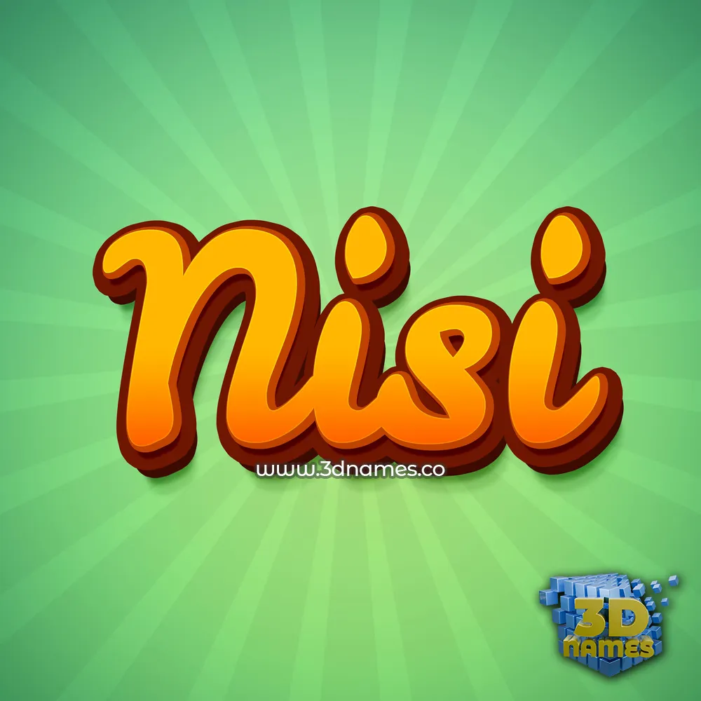 nisi in Green Rays style - 3D name wallpaper