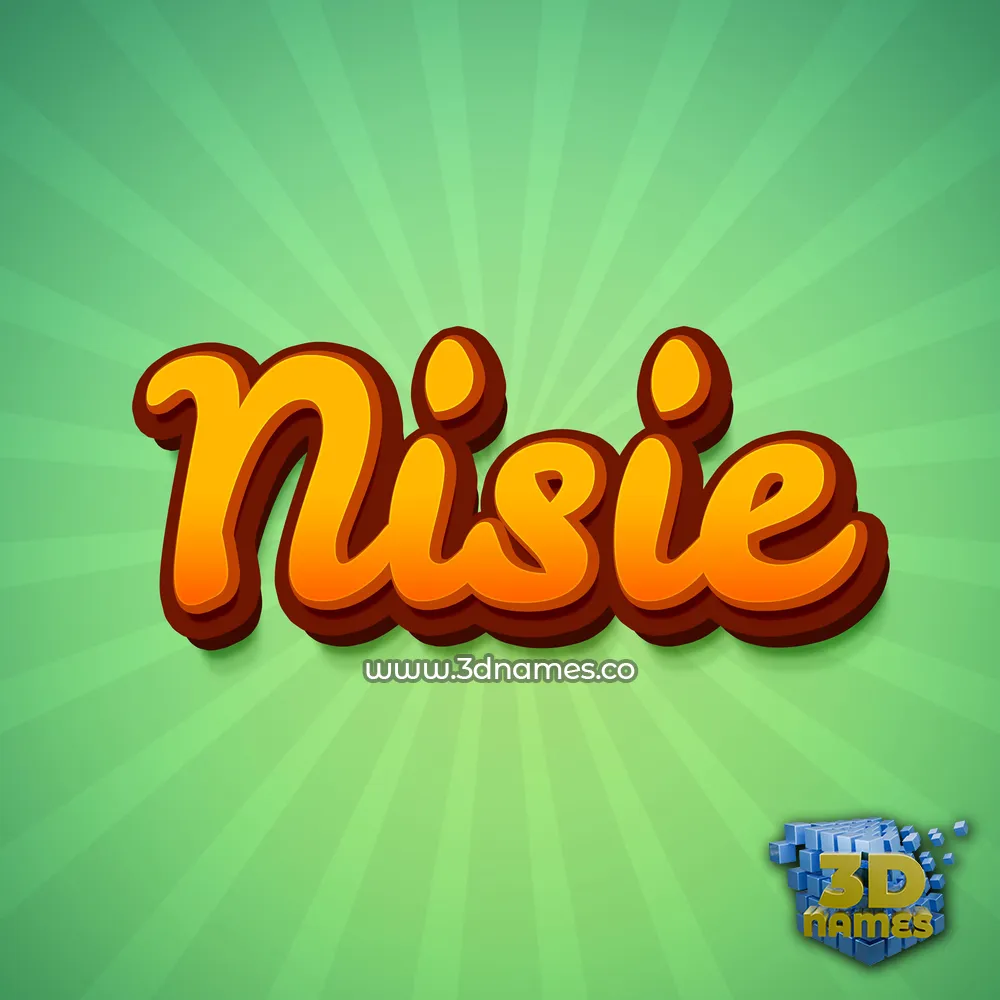 nisie in Green Rays style - 3D name wallpaper