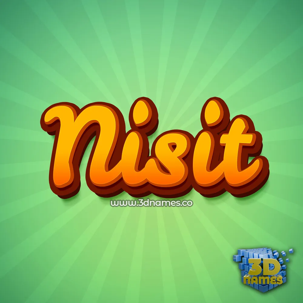 nisit in Green Rays style - 3D name wallpaper
