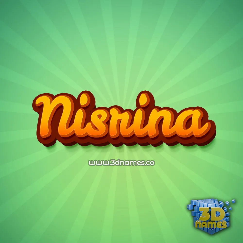 nisrina in Green Rays style - 3D name wallpaper